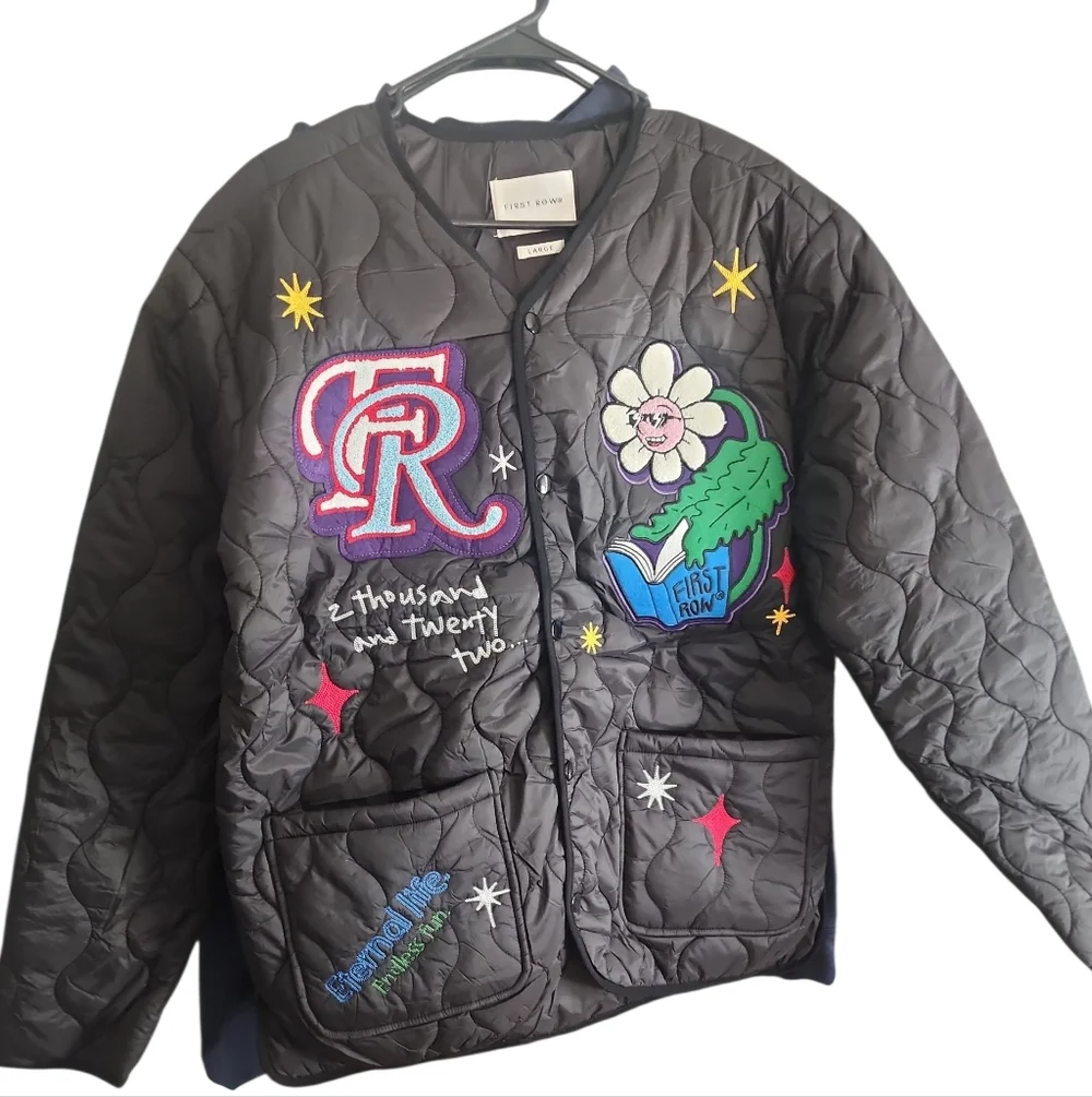 Men’s First Row Jacket, Puffer, Black, Size Large - Picture 1 of 3